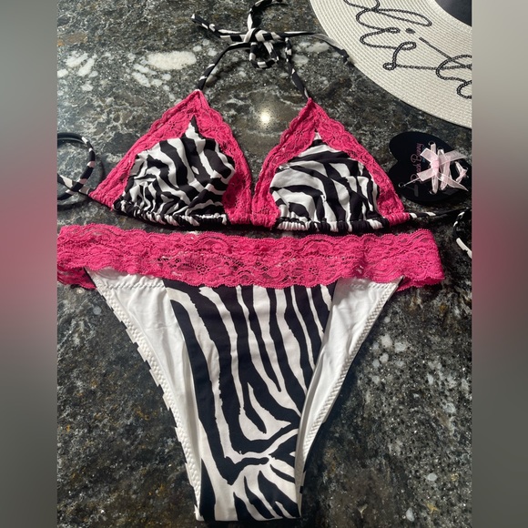 NWT beach bunny bikini XL set lady lace zebra print RAREST 💎 “Stop and Stare” - Picture 5 of 15
